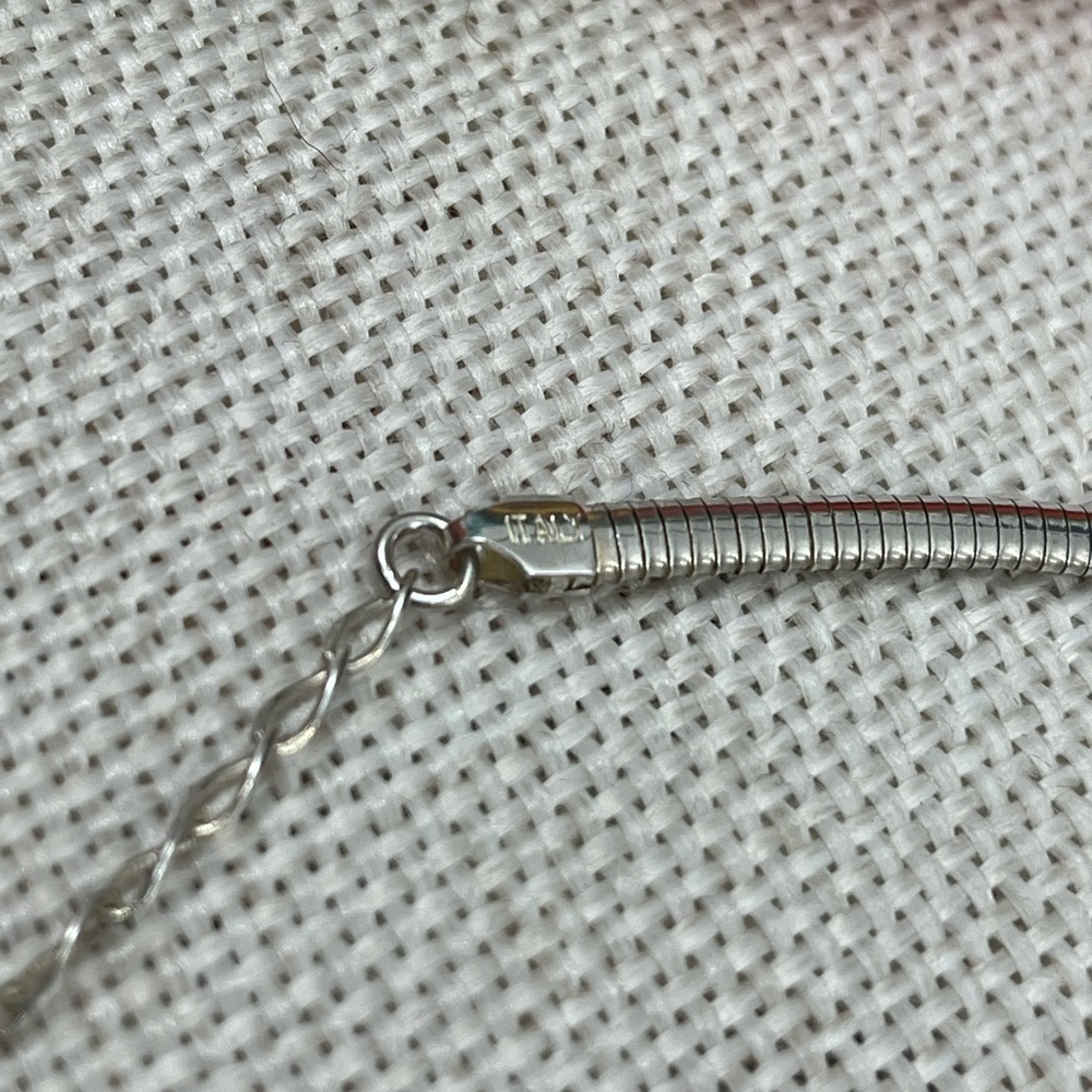 Vintage Milor Italy 925 Sterling Silver Omega Choker Necklace 16-18” Adjustable - Picture 9 of 17